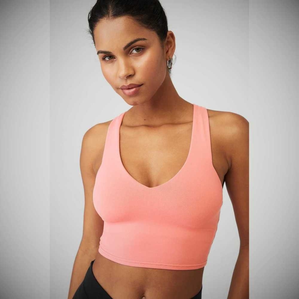 Alo Yoga Airbrush Real Muskelshirt Damen Rosa | OSLNTF892