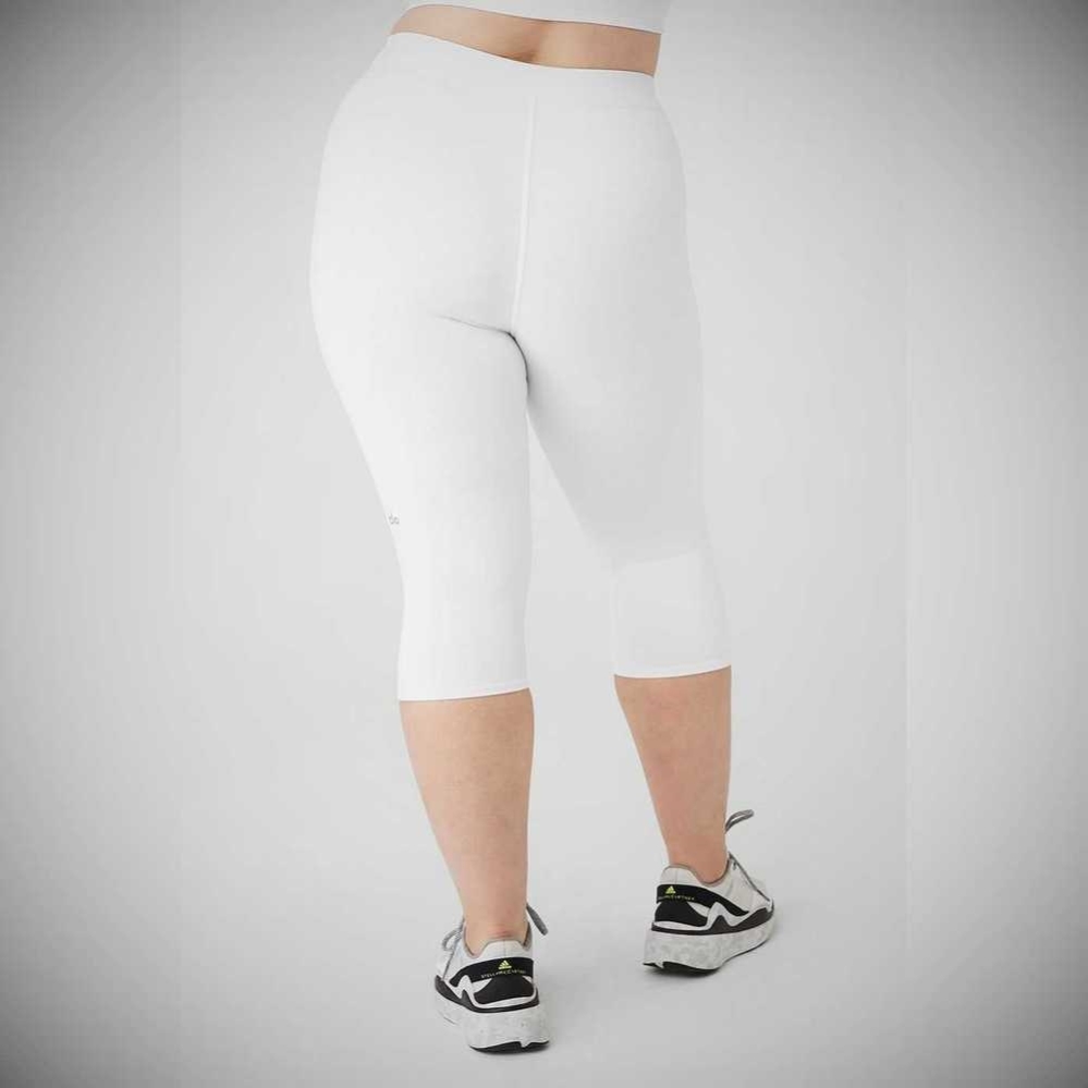 Alo Yoga Airbrush V-Cut Define Caprihose Damen Weiß | VXJDCR325