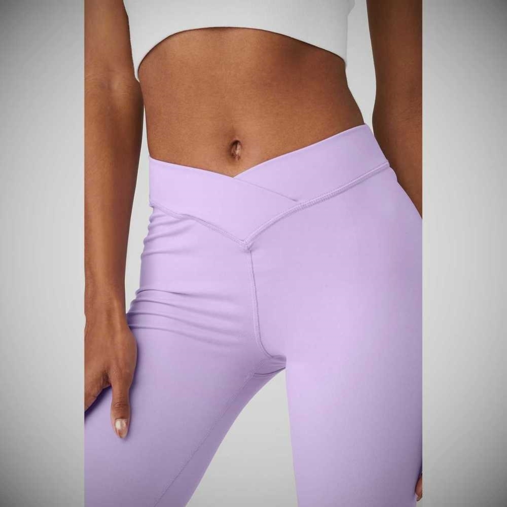 Alo Yoga Airbrush V-Cut Define Caprihose Damen Lila | XDYLBG146