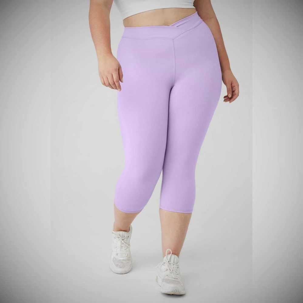 Alo Yoga Airbrush V-Cut Define Caprihose Damen Lila | XDYLBG146