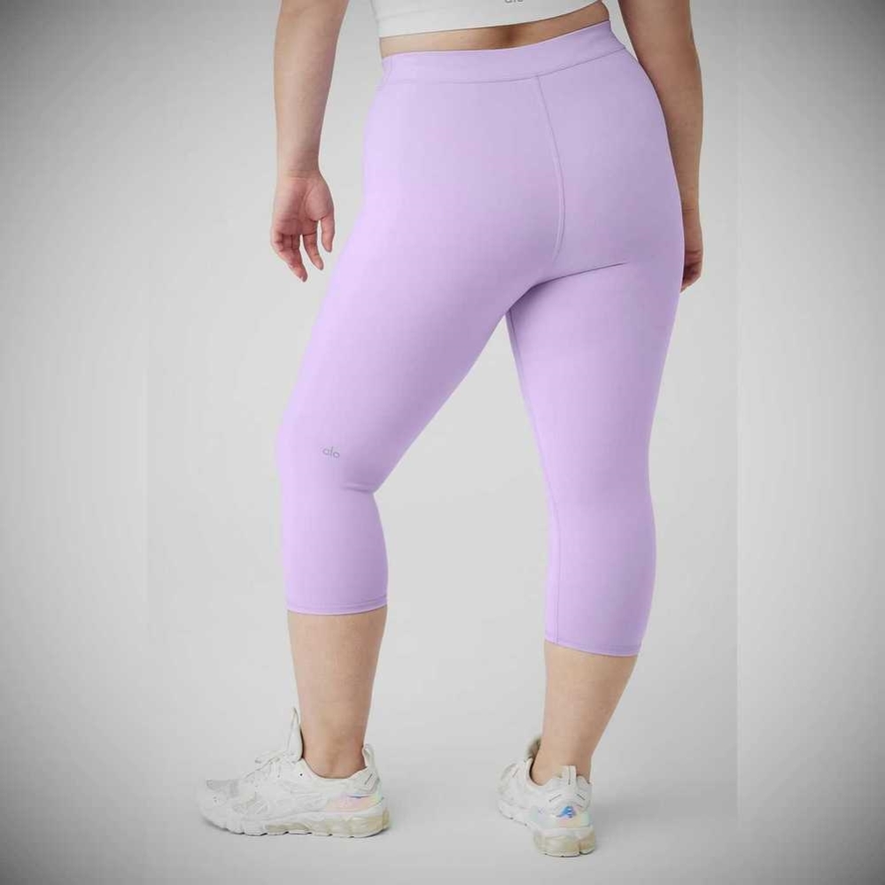 Alo Yoga Airbrush V-Cut Define Caprihose Damen Lila | XDYLBG146