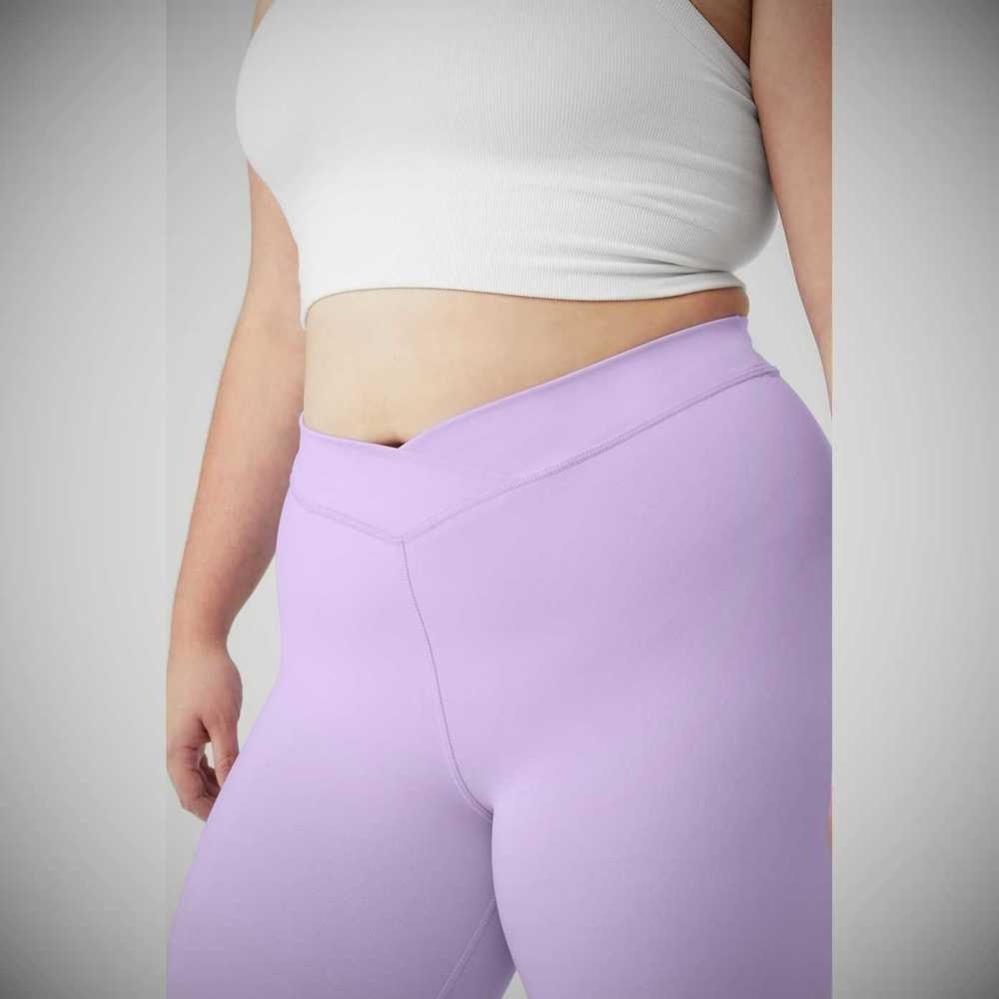 Alo Yoga Airbrush V-Cut Define Caprihose Damen Lila | XDYLBG146