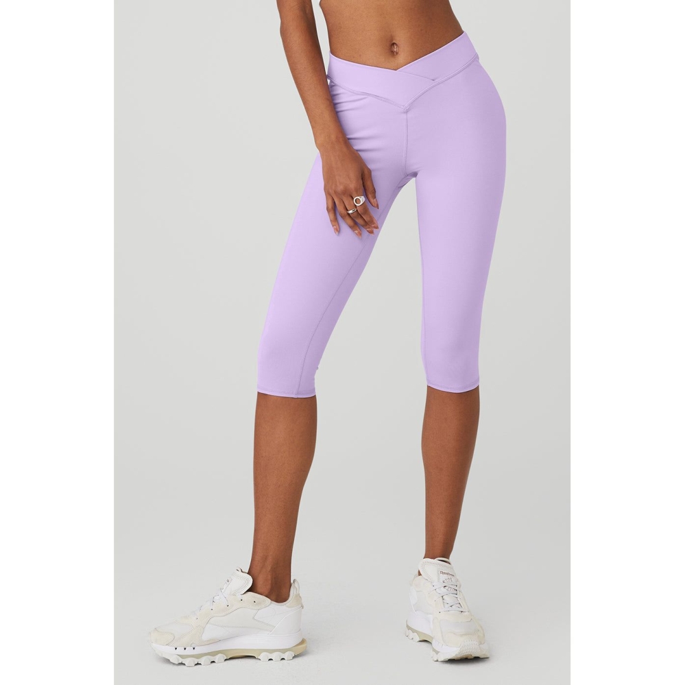 Alo Yoga Airbrush V-Cut Define Caprihose Damen Lila | XDYLBG146