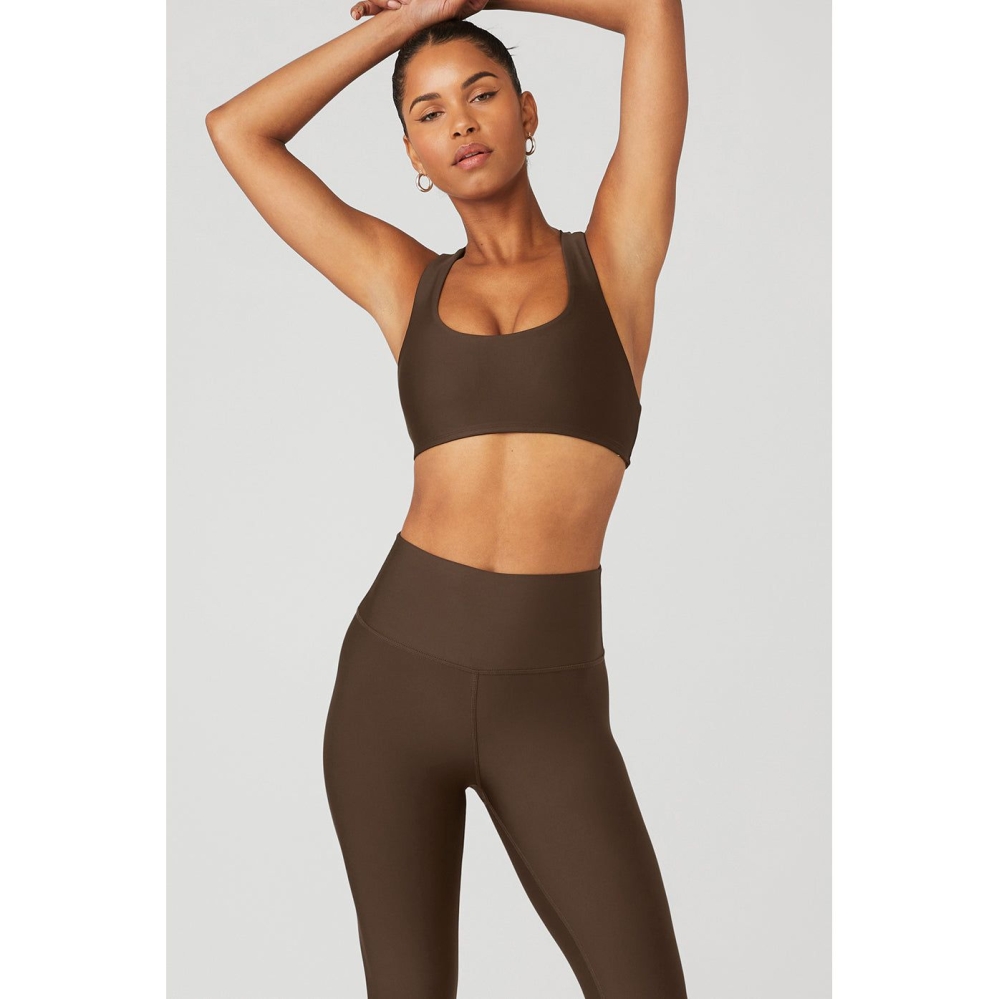 Alo Yoga Airlift Advantage Racerback BHs Damen Kaffee | HEKMJQ068