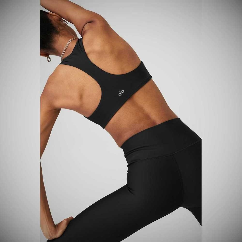 Alo Yoga Airlift Advantage Racerback BHs Damen Schwarz | PMLFEX031