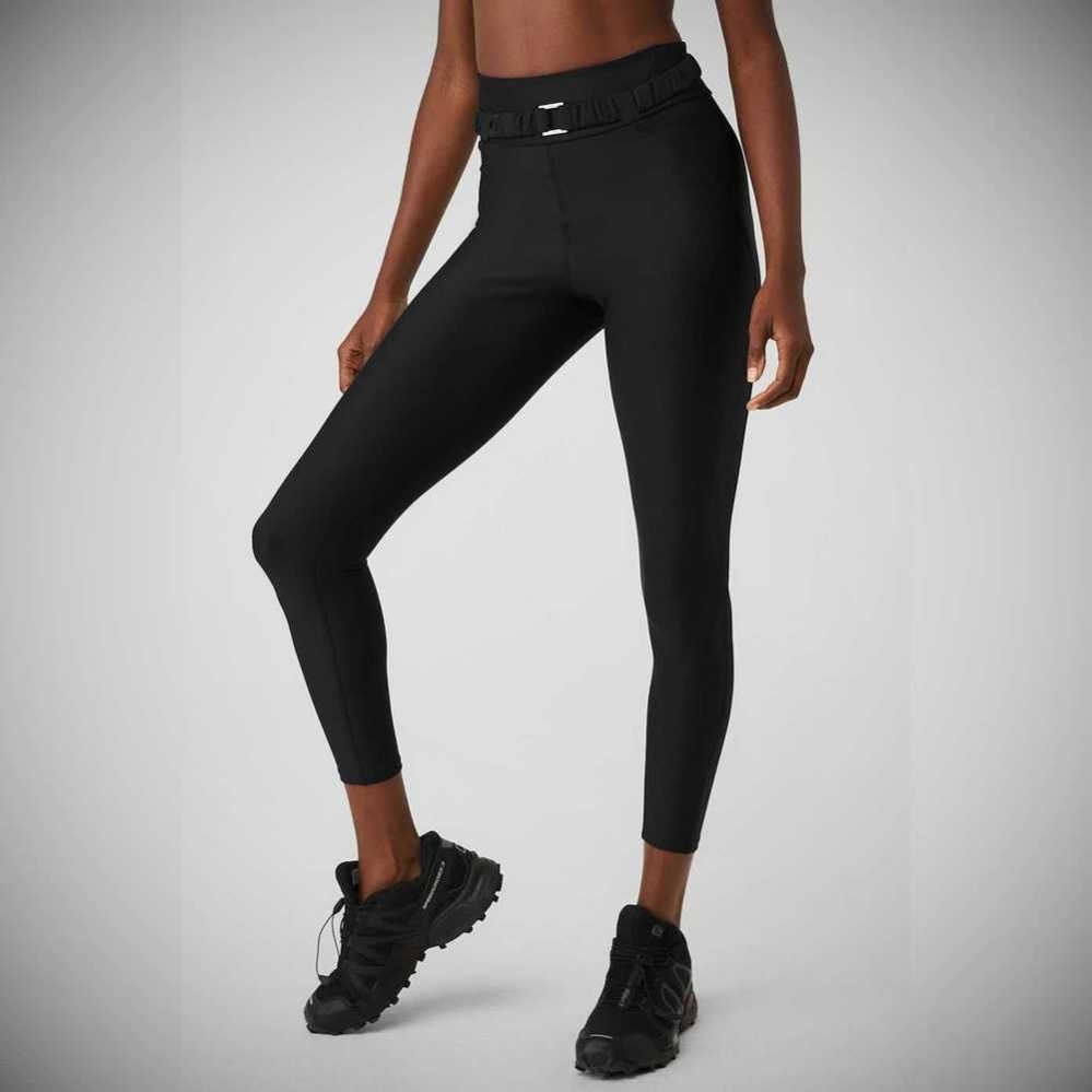 Alo Yoga Airlift High-Taille 7/8 Charmer Leggings Damen Schwarz | FIPYWX719