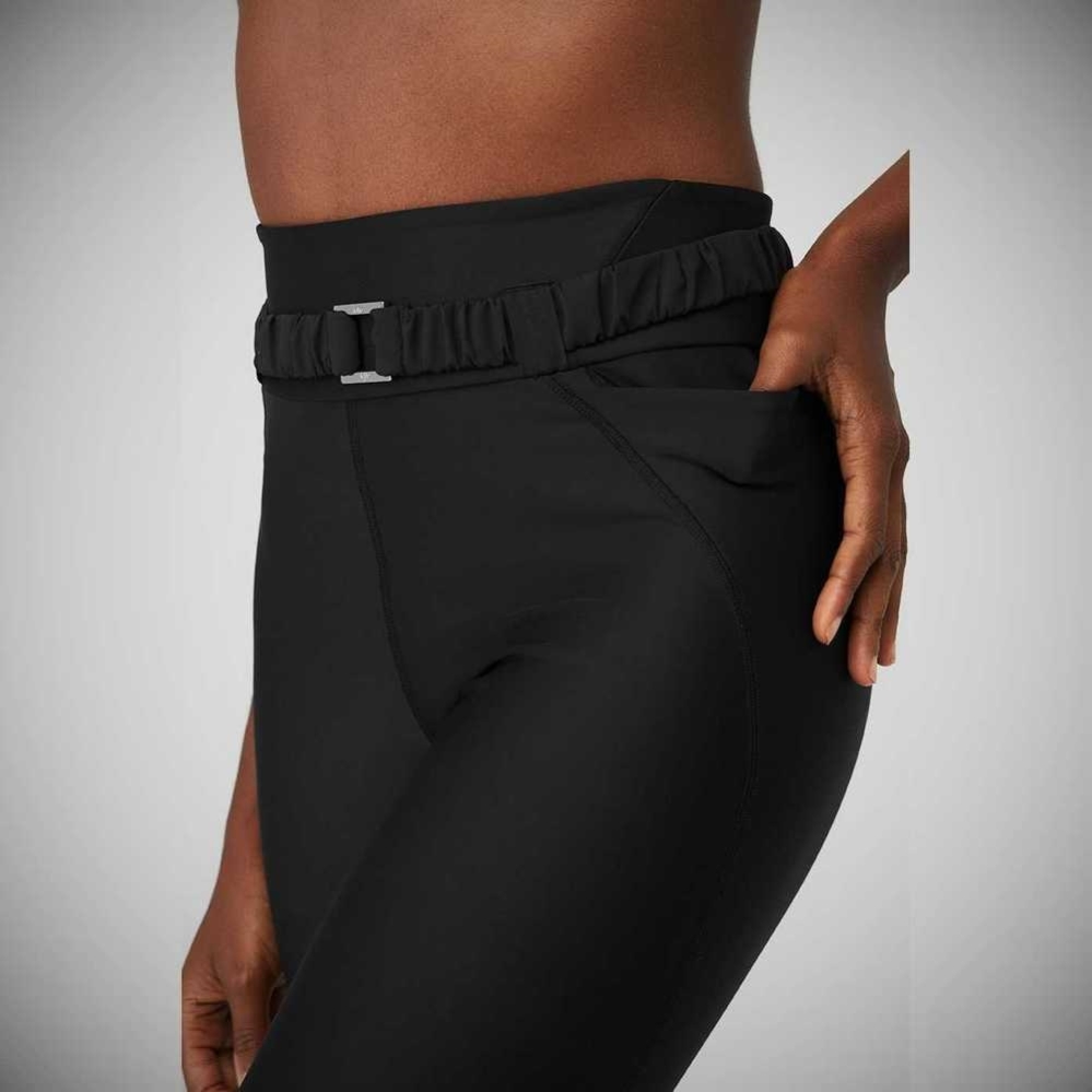 Alo Yoga Airlift High-Taille 7/8 Charmer Leggings Damen Schwarz | FIPYWX719