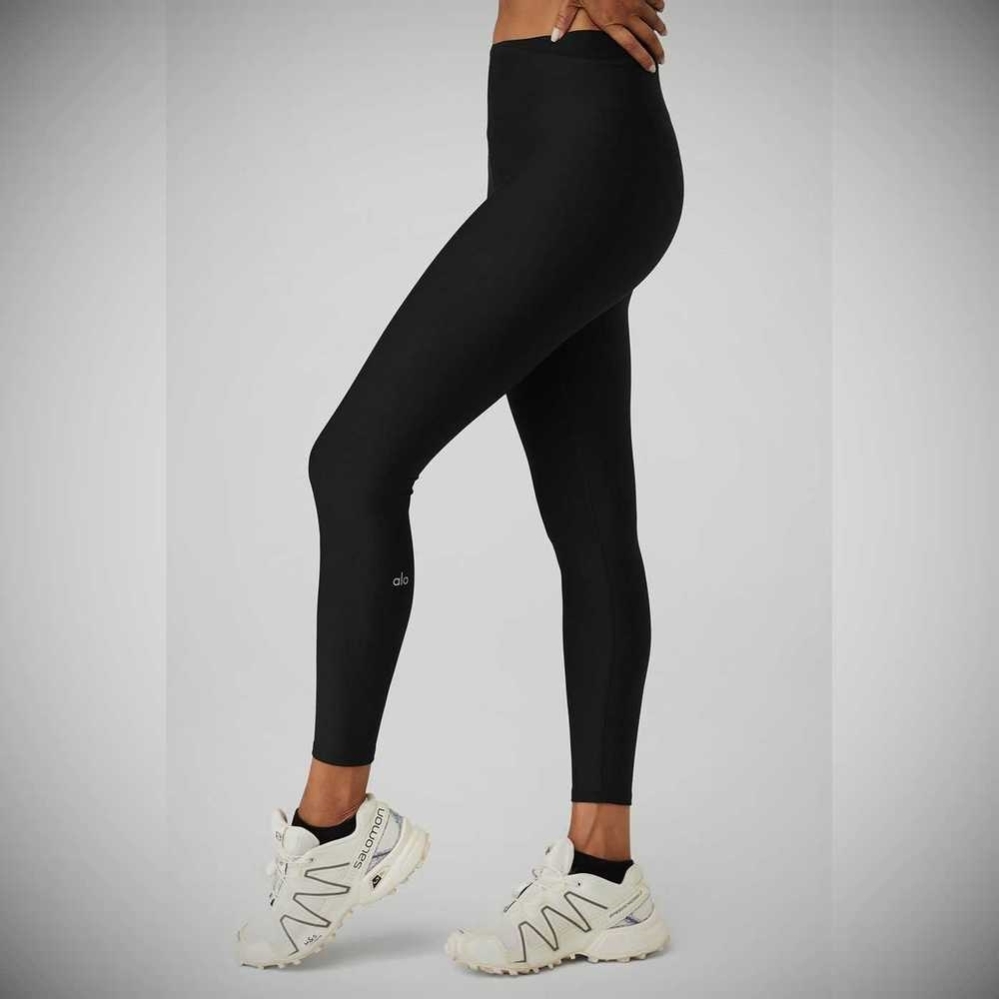 Alo Yoga Airlift High-Taille 7/8 Corset Leggings Damen Schwarz | NLXRIU279