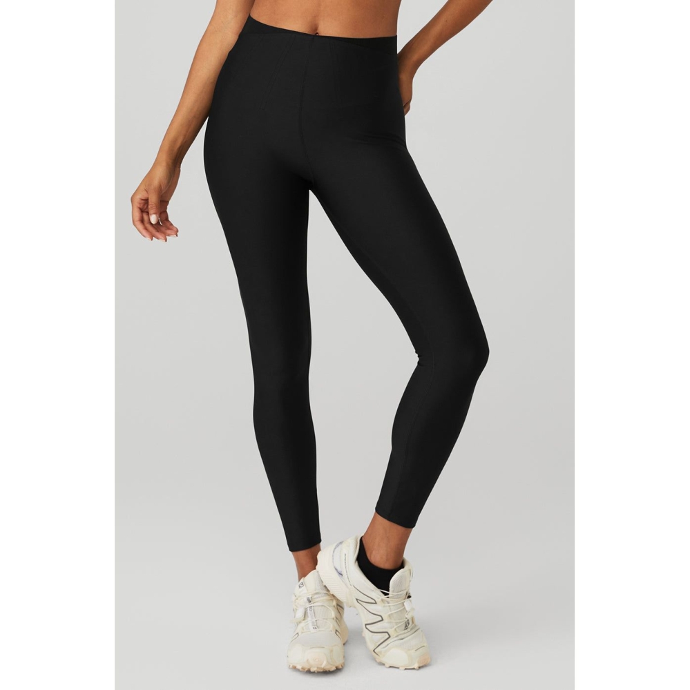 Alo Yoga Airlift High-Taille 7/8 Corset Leggings Damen Schwarz | NLXRIU279