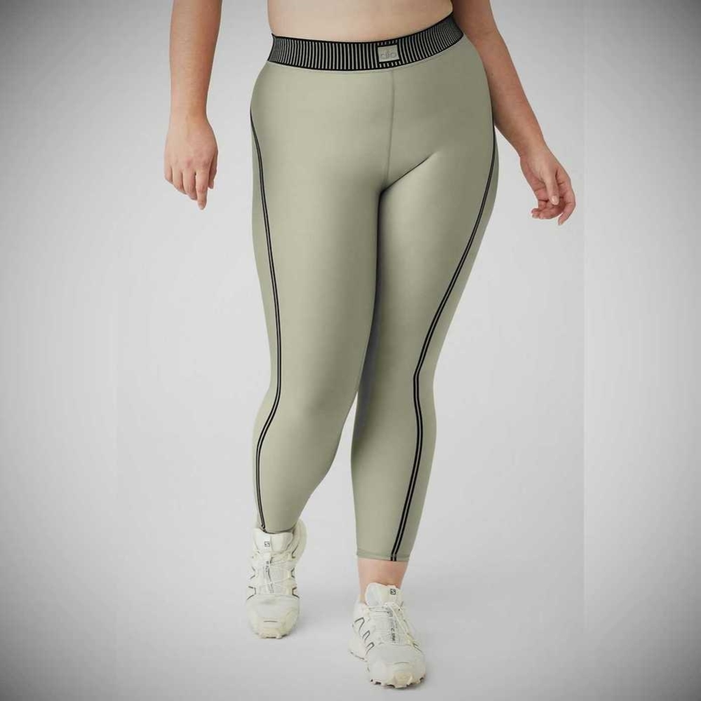 Alo Yoga Airlift High-Taille 7/8 Line Up Leggings Damen Grau | DMKPXT954