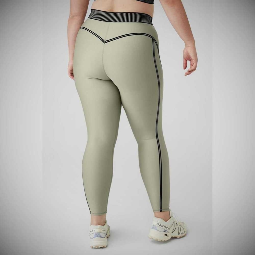 Alo Yoga Airlift High-Taille 7/8 Line Up Leggings Damen Grau | DMKPXT954