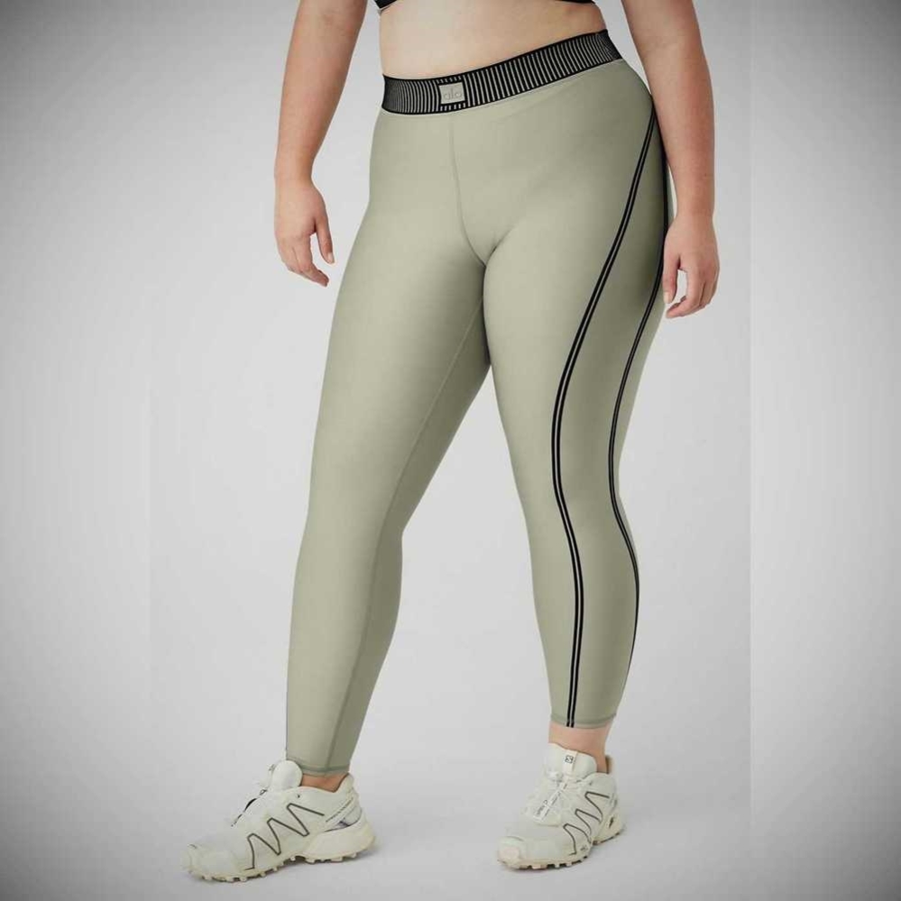 Alo Yoga Airlift High-Taille 7/8 Line Up Leggings Damen Grau | DMKPXT954