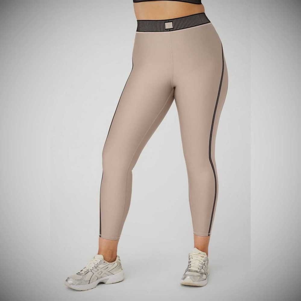 Alo Yoga Airlift High-Taille 7/8 Line Up Leggings Damen Grau Braun | QYLECX578