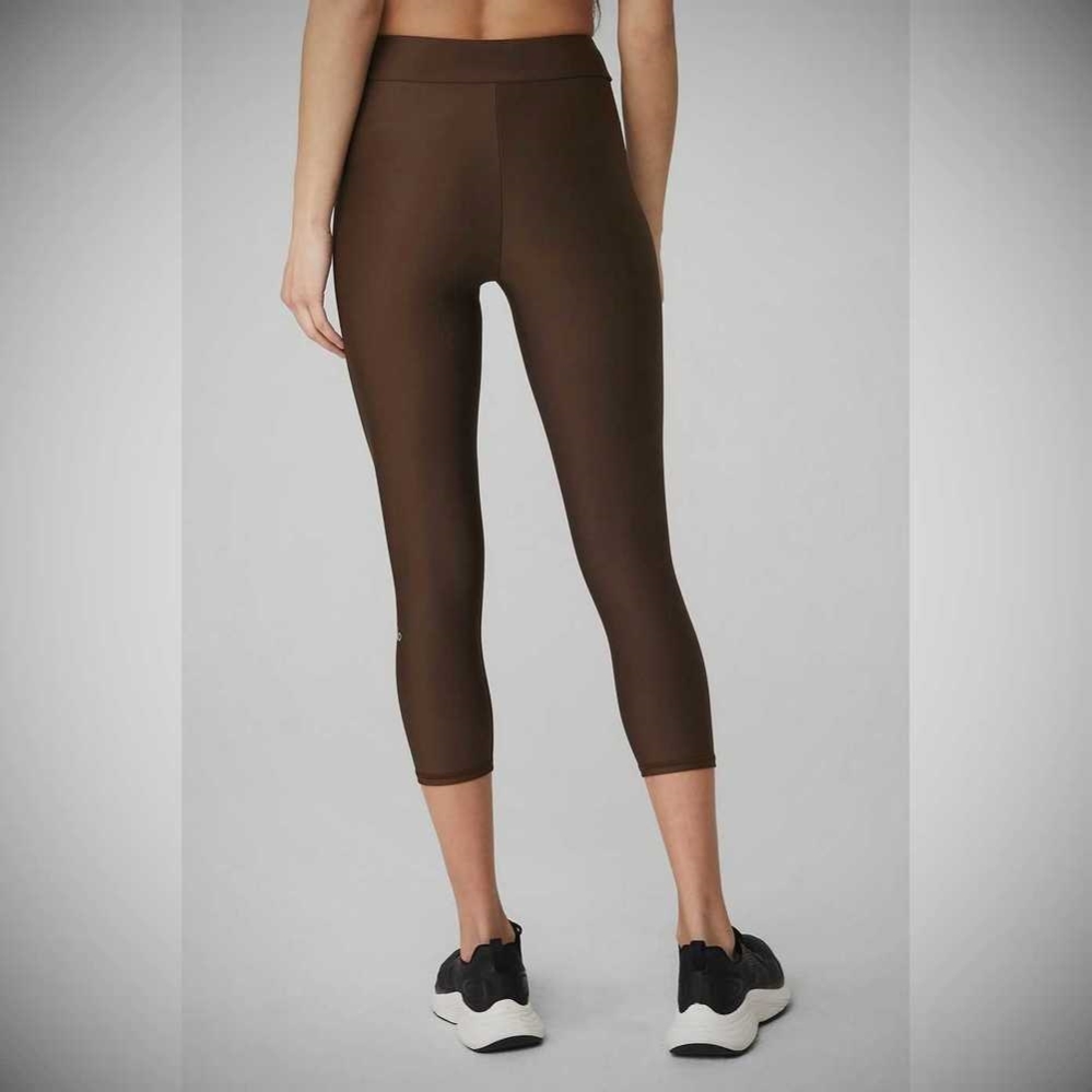 Alo Yoga Airlift High-Taille Conceal-Zip Caprihose Damen Kaffee | IGUMYQ179