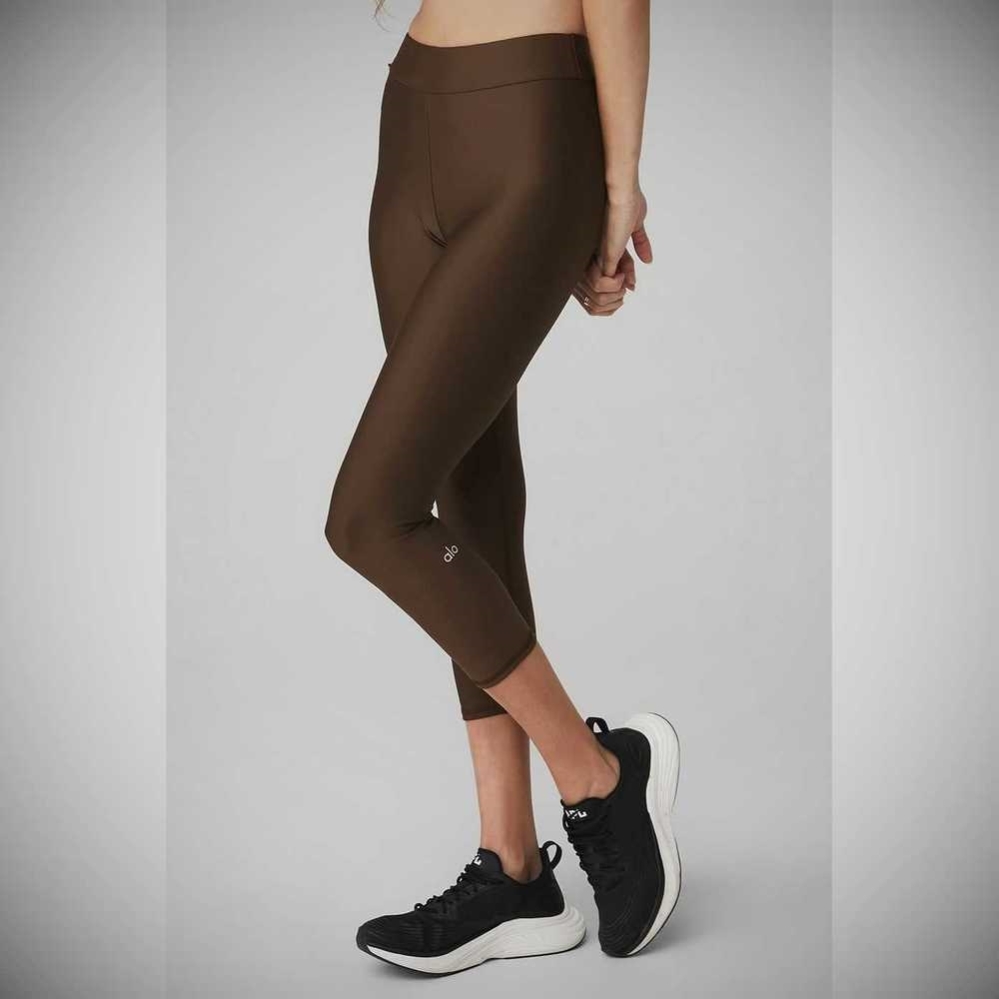 Alo Yoga Airlift High-Taille Conceal-Zip Caprihose Damen Kaffee | IGUMYQ179