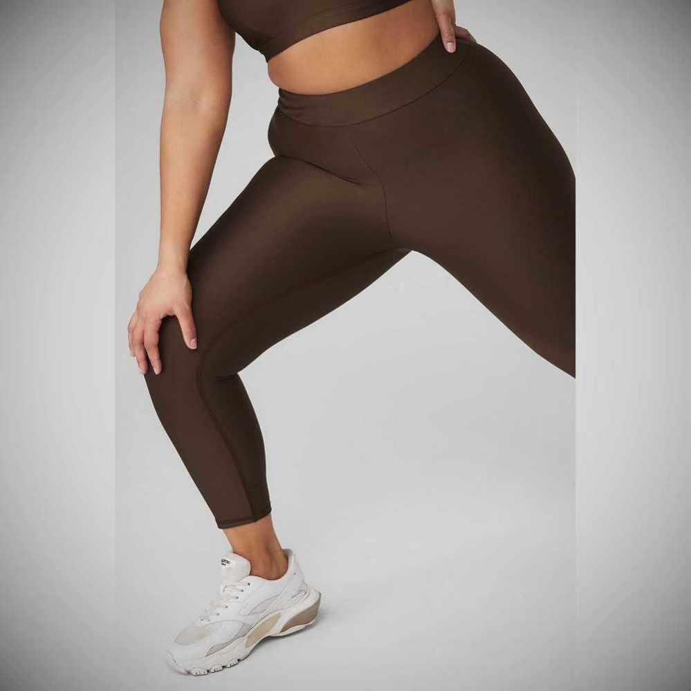 Alo Yoga Airlift High-Taille Conceal-Zip Caprihose Damen Kaffee | IGUMYQ179