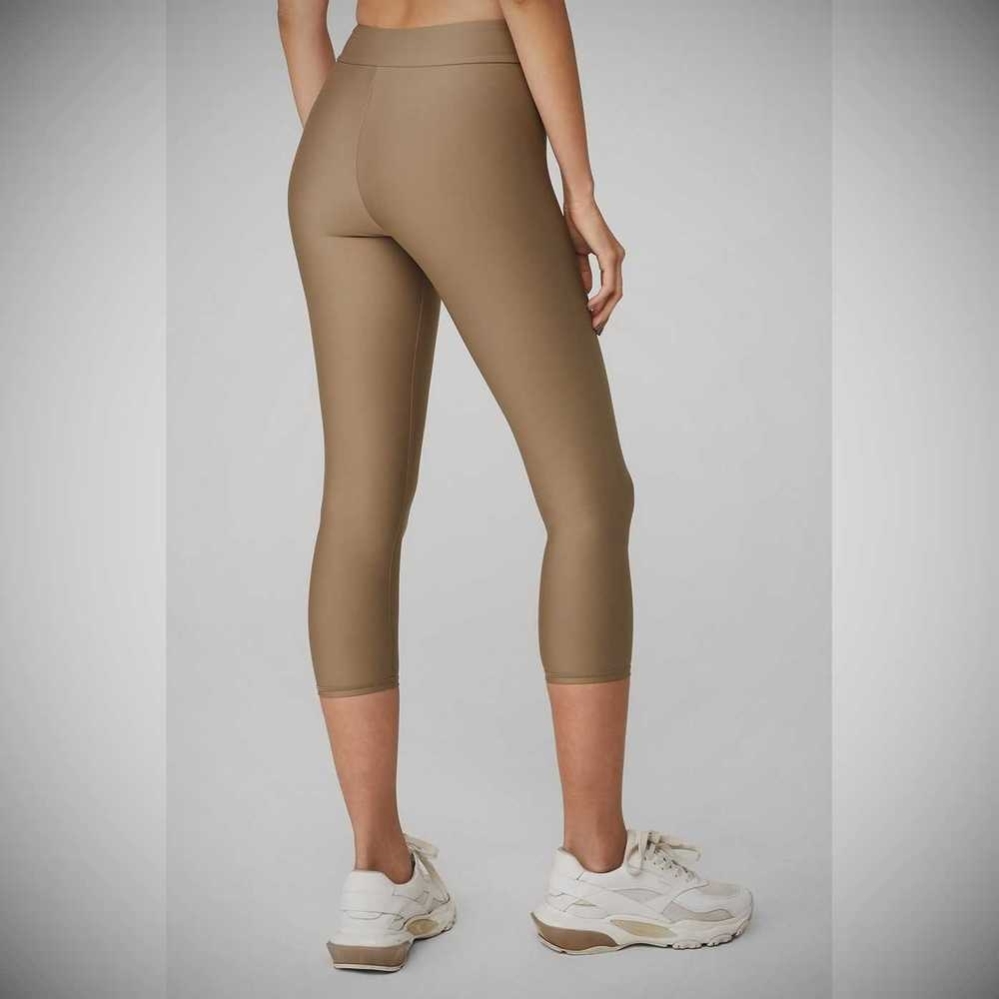 Alo Yoga Airlift High-Taille Conceal-Zip Caprihose Damen Braun | VPZSOX240