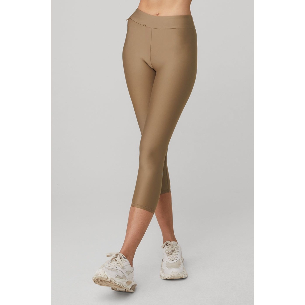 Alo Yoga Airlift High-Taille Conceal-Zip Caprihose Damen Braun | VPZSOX240