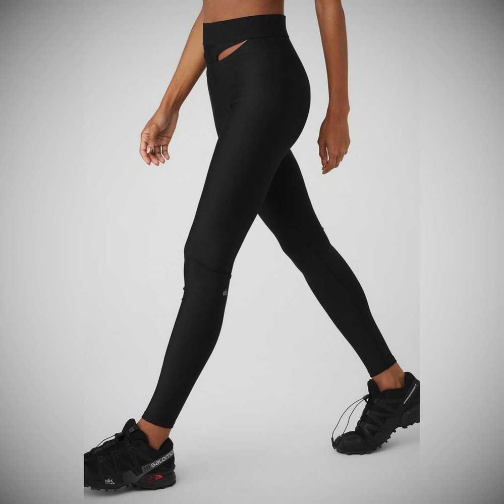 Alo Yoga Airlift High-Taille Cutaway Leggings Damen Schwarz | LHFUON796