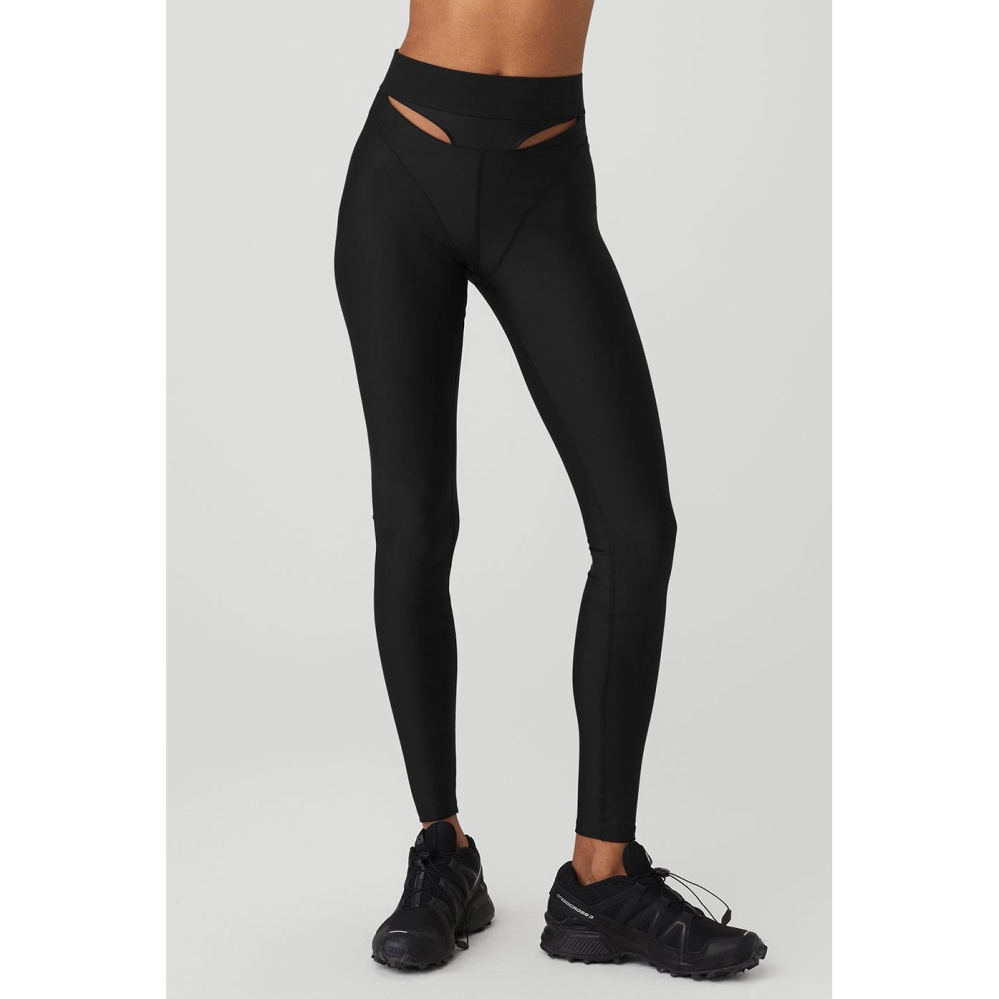 Alo Yoga Airlift High-Taille Cutaway Leggings Damen Schwarz | LHFUON796