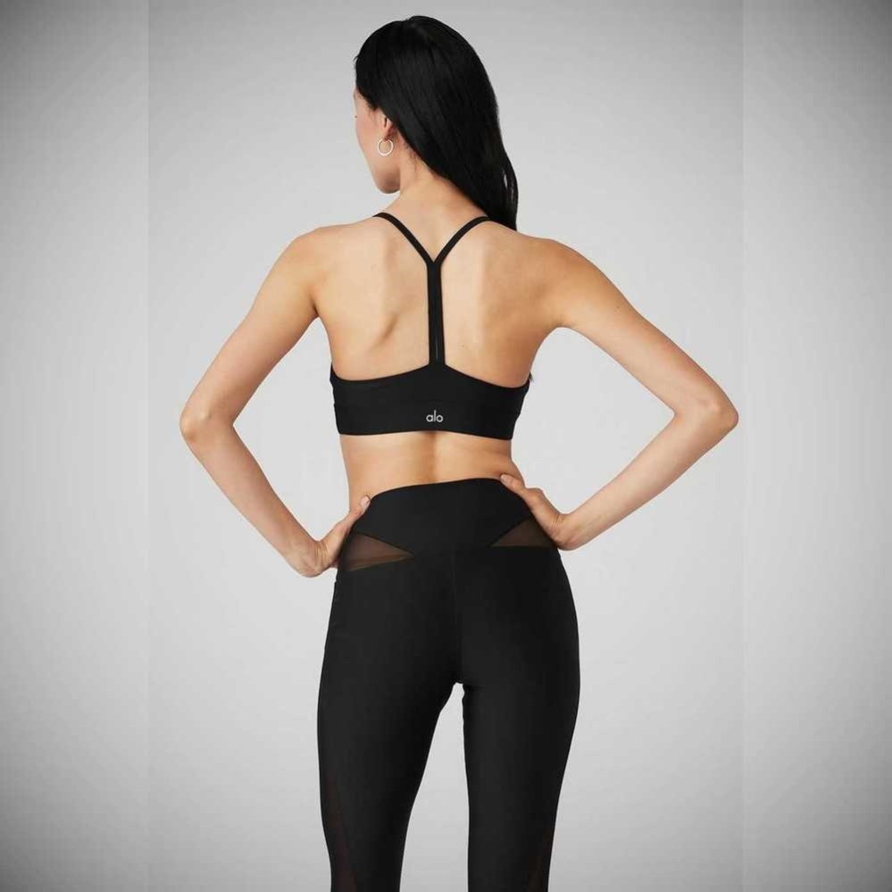 Alo Yoga Airlift Mesh Allure BHs Damen Schwarz | RYPWUS936