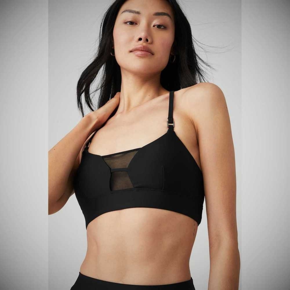 Alo Yoga Airlift Mesh Allure BHs Damen Schwarz | RYPWUS936