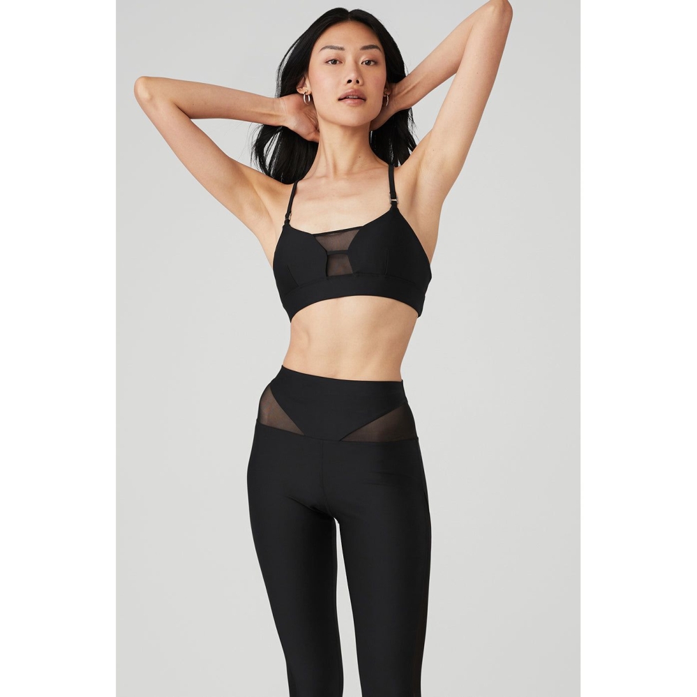 Alo Yoga Airlift Mesh Allure BHs Damen Schwarz | RYPWUS936