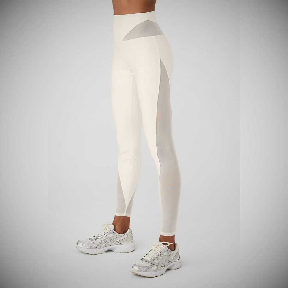 Alo Yoga Airlift Mesh High-Taille Allure Leggings Damen Weiß | EROVWX034