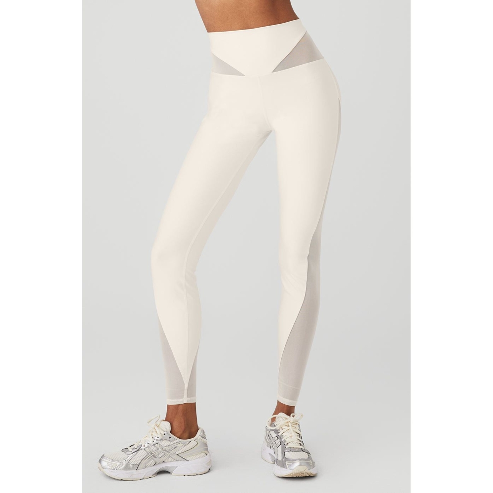 Alo Yoga Airlift Mesh High-Taille Allure Leggings Damen Weiß | EROVWX034