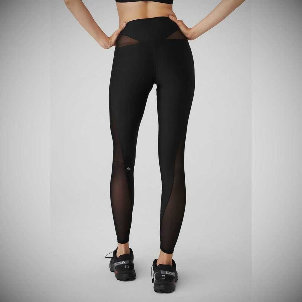 Alo Yoga Airlift Mesh High-Taille Allure Leggings Damen Schwarz | IVMAEO845