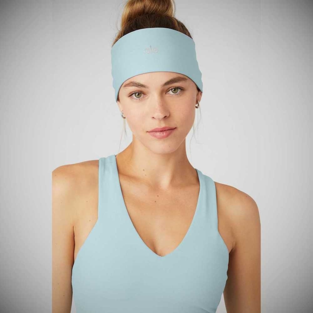 Alo Yoga Airlift Stirnband Damen Blau | VMIQNX418