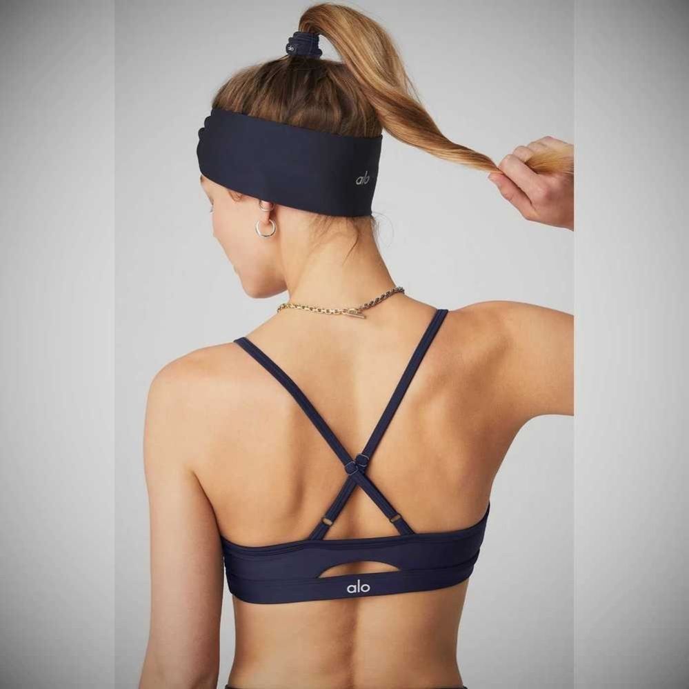 Alo Yoga Airlift Stirnband Damen Navy | FMXLZP928