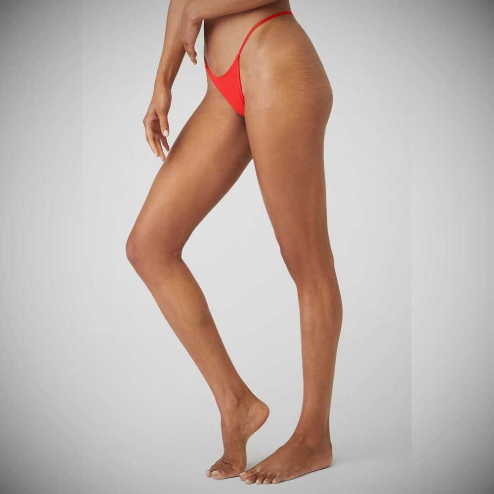 Alo Yoga Airmesh Venus Tanga Unterwäsche Damen Rot | ADLTBN960