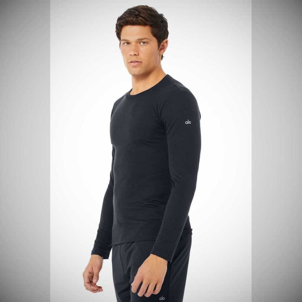 Alo Yoga Airwave Long Sleeve Herren Dunkelnavy | CLQATI762