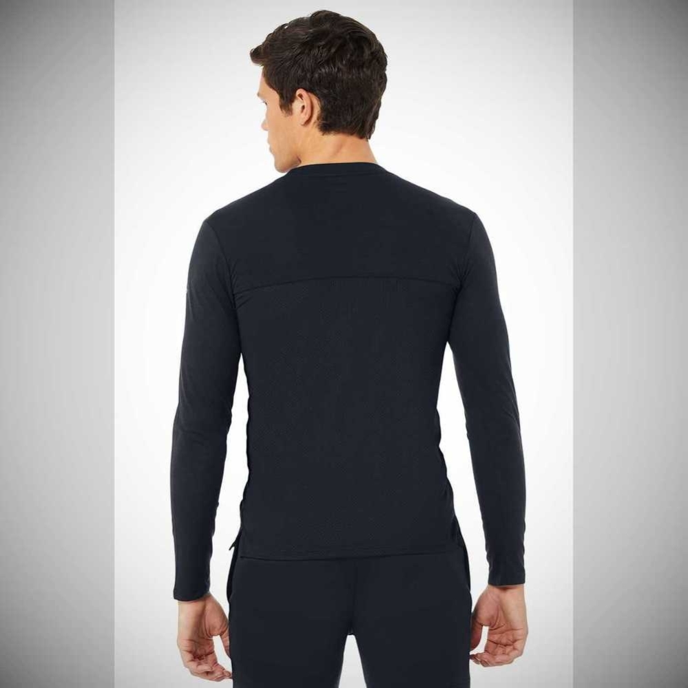 Alo Yoga Airwave Long Sleeve Herren Dunkelnavy | CLQATI762