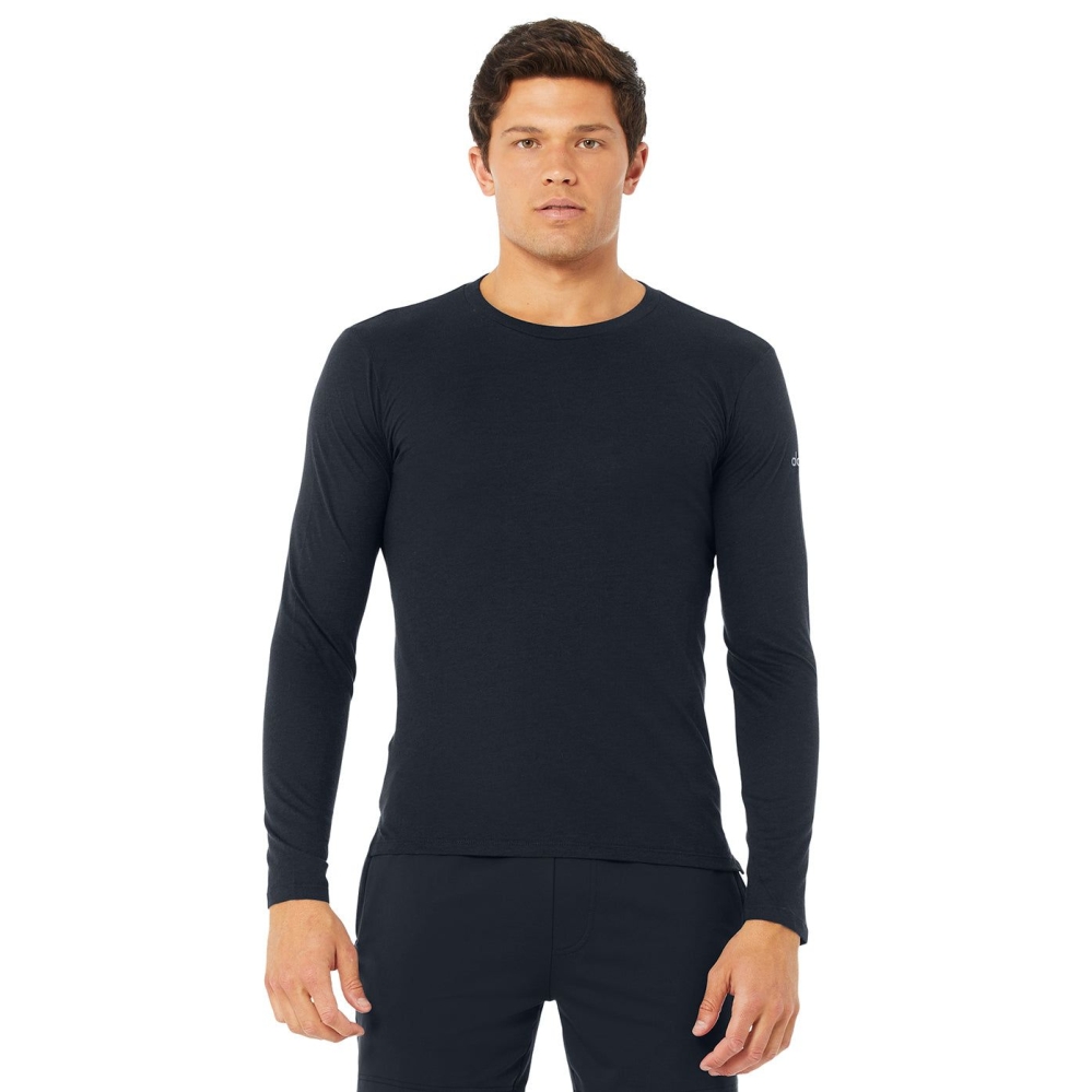 Alo Yoga Airwave Long Sleeve Herren Dunkelnavy | CLQATI762