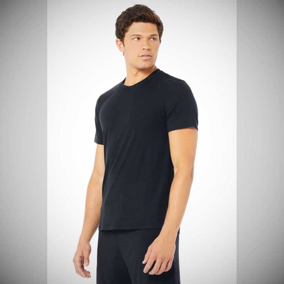 Alo Yoga Airwave Tee Short Sleeve Herren Dunkelnavy | NGFSDW765