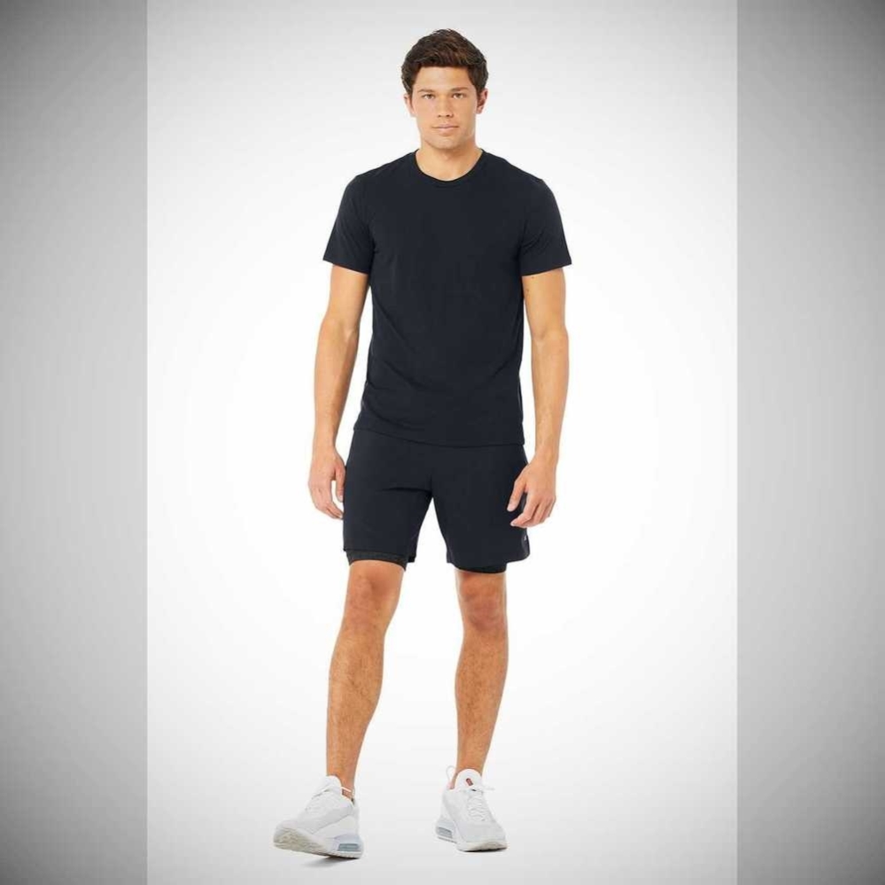 Alo Yoga Airwave Tee Short Sleeve Herren Dunkelnavy | NGFSDW765