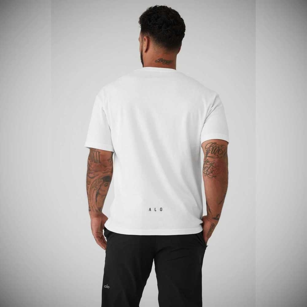 Alo Yoga Alo Maison Short Sleeve Herren Weiß | YFVOBE126