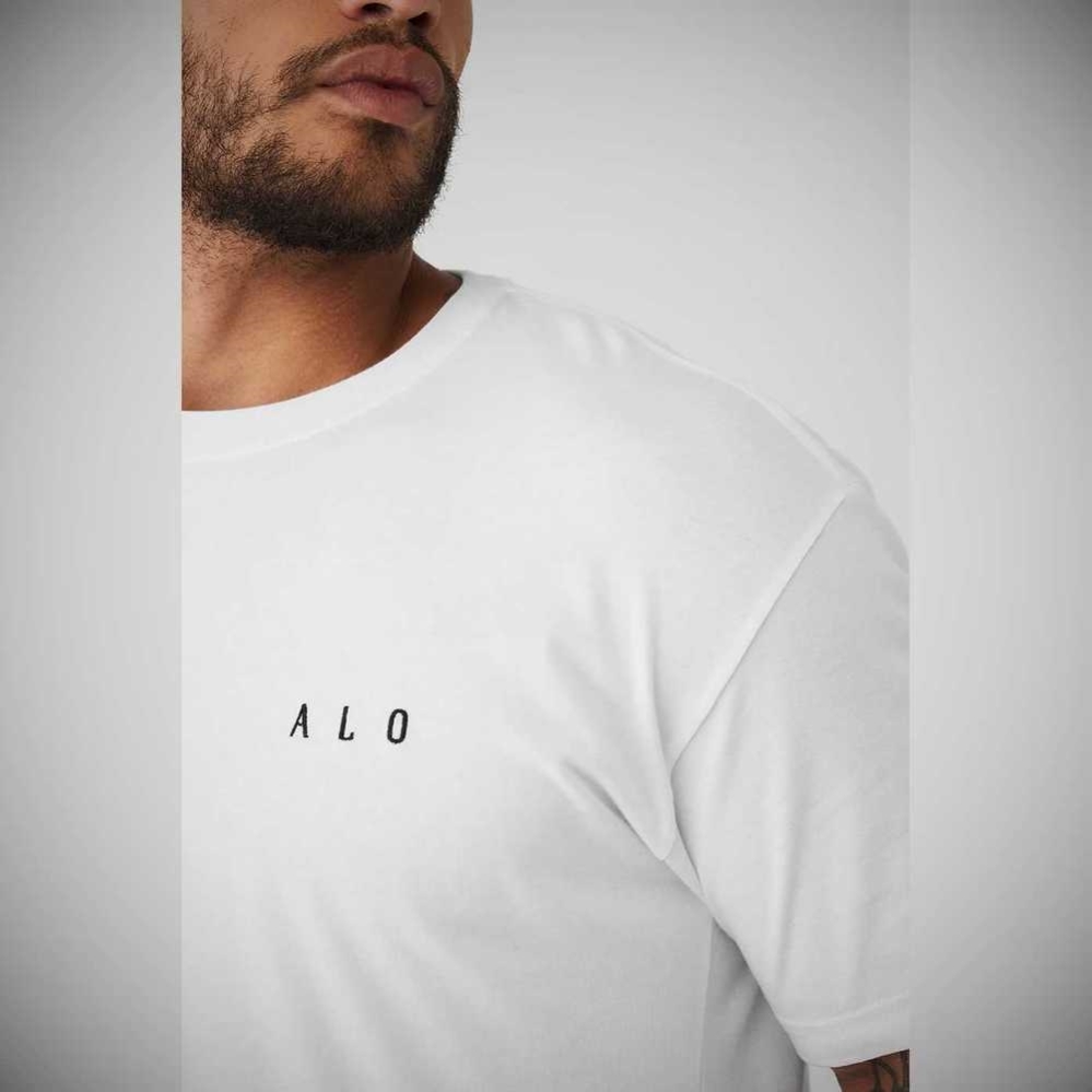 Alo Yoga Alo Maison Short Sleeve Herren Weiß | YFVOBE126