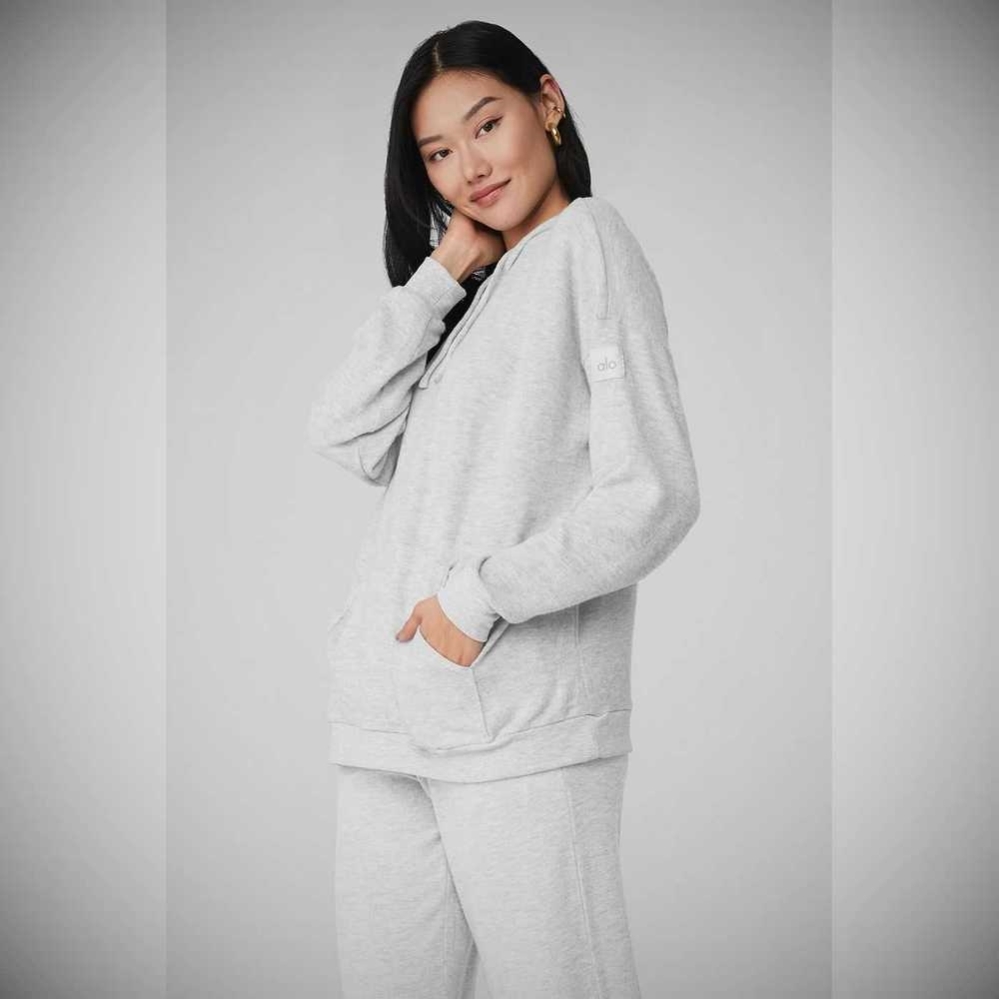 Alo Yoga Alolux Cozy Hoodie Damen Grau | KZOCGE506