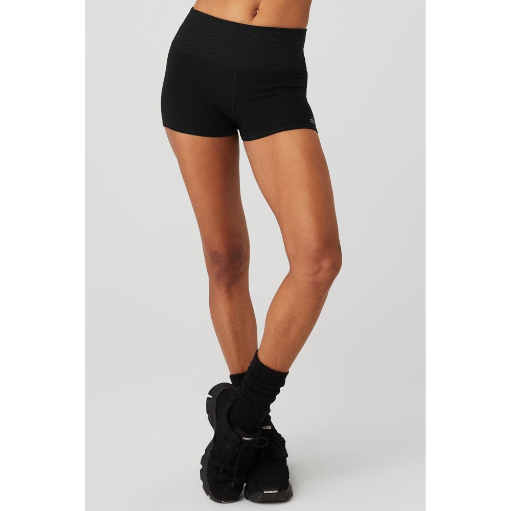 Alo Yoga Alosoft Aura Kurze Hose Damen Schwarz | RSCMKW875