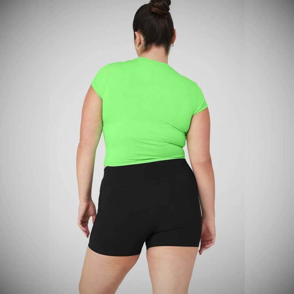 Alo Yoga Alosoft Crop Finesse Short Sleeve Damen Grün | IBNZTO269