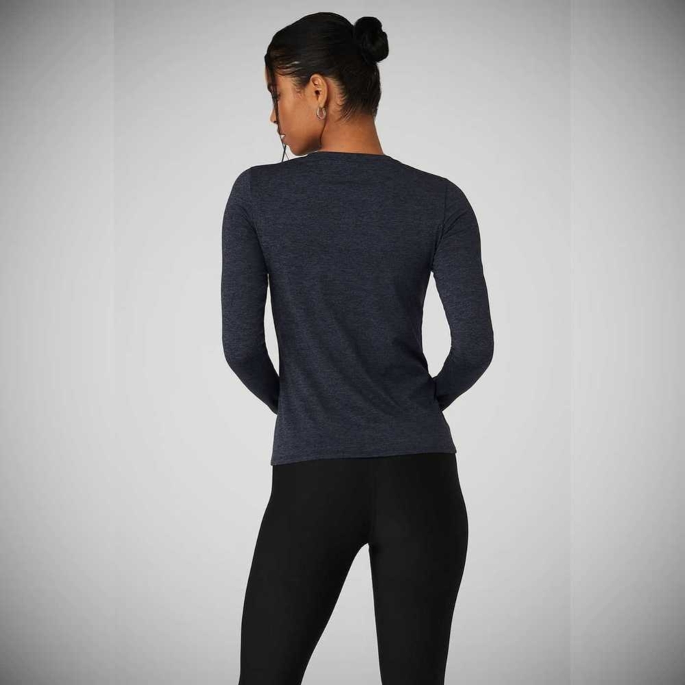 Alo Yoga Alosoft Finesse Long Sleeve Damen Navy | FTALWB069