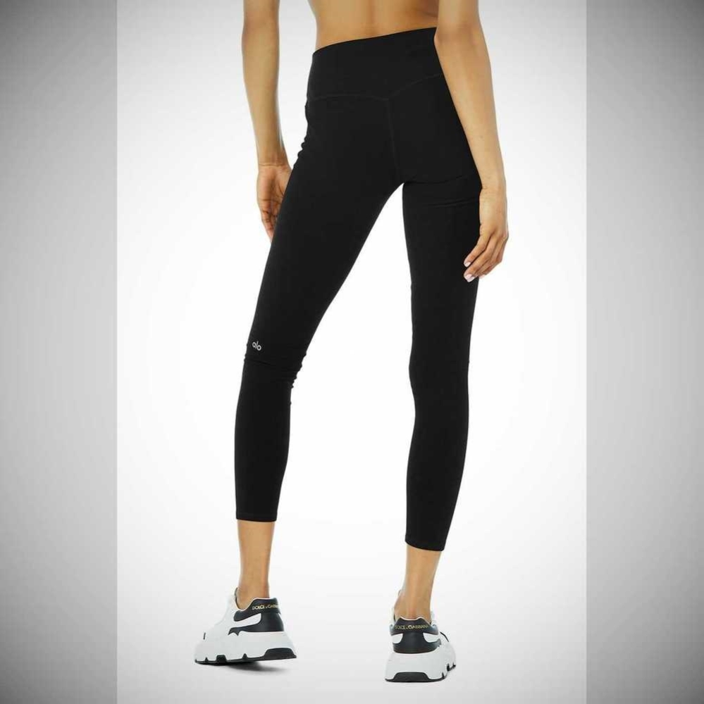 Alo Yoga Alosoft High-Taille 7/8 Highlight Leggings Damen Schwarz | GOAEVQ547