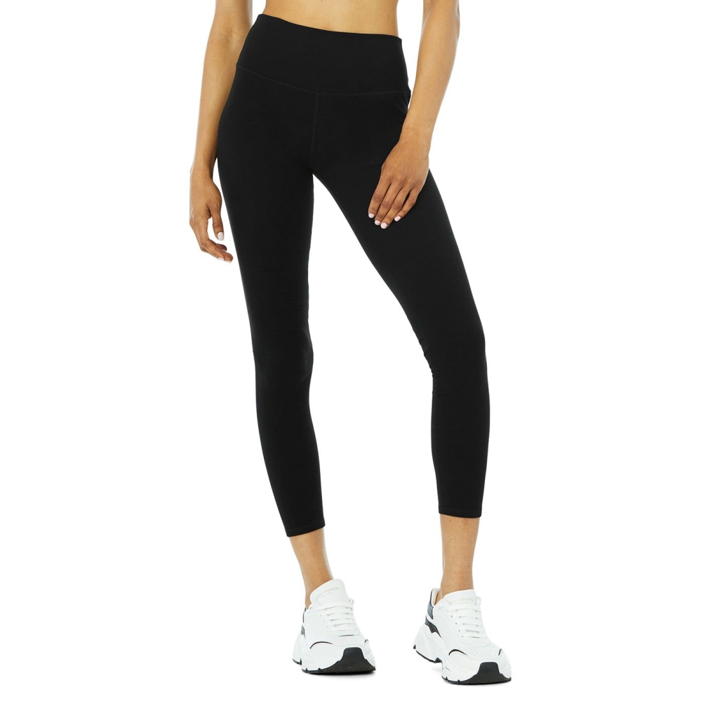 Alo Yoga Alosoft High-Taille 7/8 Highlight Leggings Damen Schwarz | GOAEVQ547