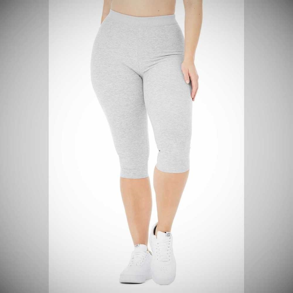 Alo Yoga Alosoft High-Taille Iconic 90'S Caprihose Damen Grau | PKSEAV451