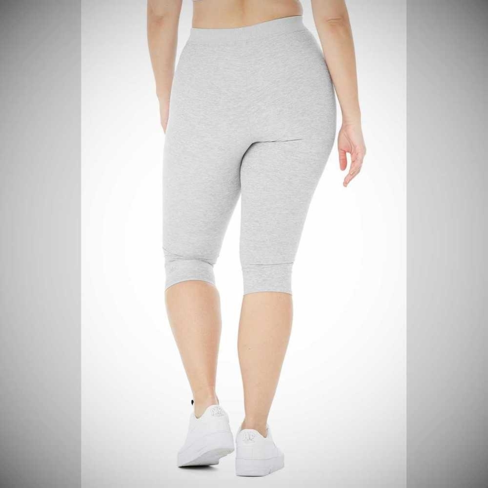 Alo Yoga Alosoft High-Taille Iconic 90'S Caprihose Damen Grau | PKSEAV451