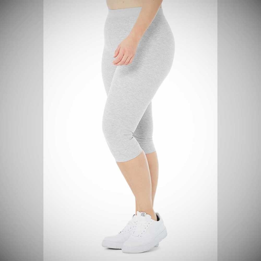 Alo Yoga Alosoft High-Taille Iconic 90'S Caprihose Damen Grau | PKSEAV451