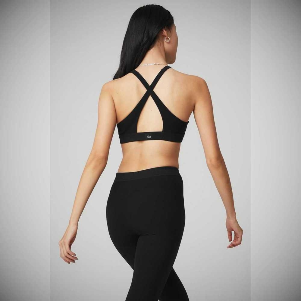 Alo Yoga Alosoft Iconic 90's BHs Damen Schwarz | OPYCLH457